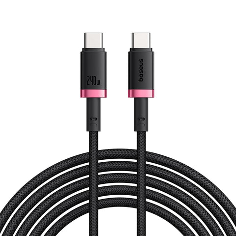 Baseus 240W Ultra-High Power Delivery Braided USB-C Fast Charging Cable | 1M Heavy Duty Cord | PD3.1 QC5.0 48V/5A| for Apple MacBook, iPad Pro, iPhone, Samsung Fold, S26 | 480Mbps Data Transfer (Red)