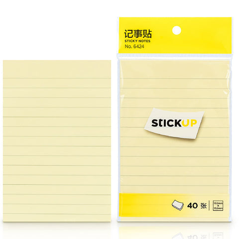 Assorted Post it Notes Super Sticky Notes Set Bright Colors Self-Stick Pads, Easy to Post for Home, Office, Notebook, Recyclable (1 Pad Yellow)