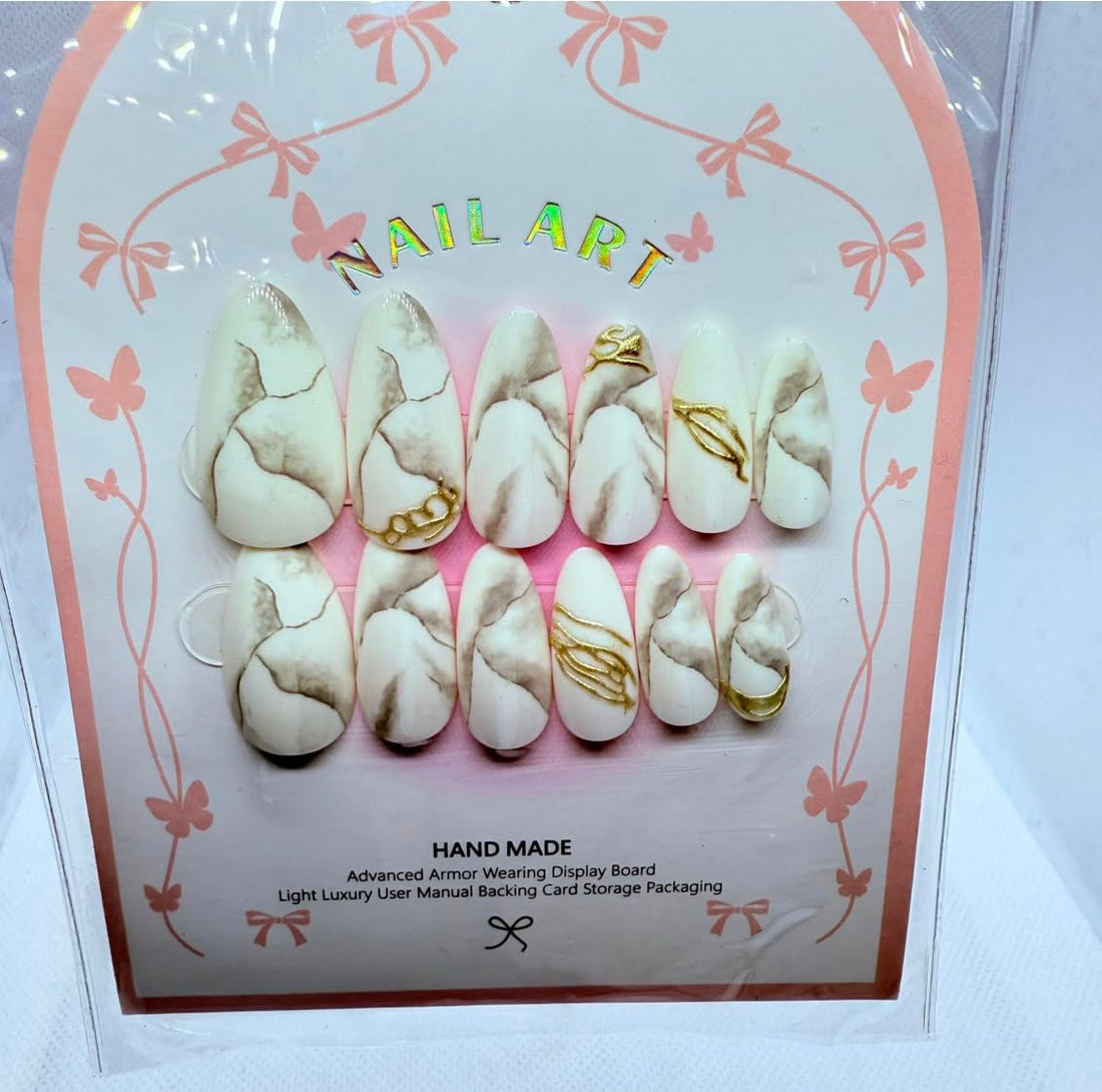Gel Finish Press On Nails – Salon Look Artificial Nails, Professional Gel Effect, Multiple Shapes & Sizes, Long-Lasting Reusable Fake Nails (9)