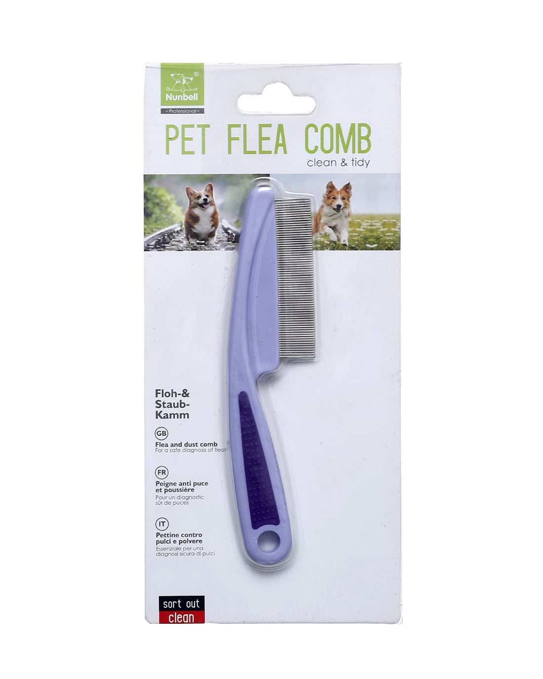 Nunbell Flea Comb For Cats & Dogs - Babe Blue
