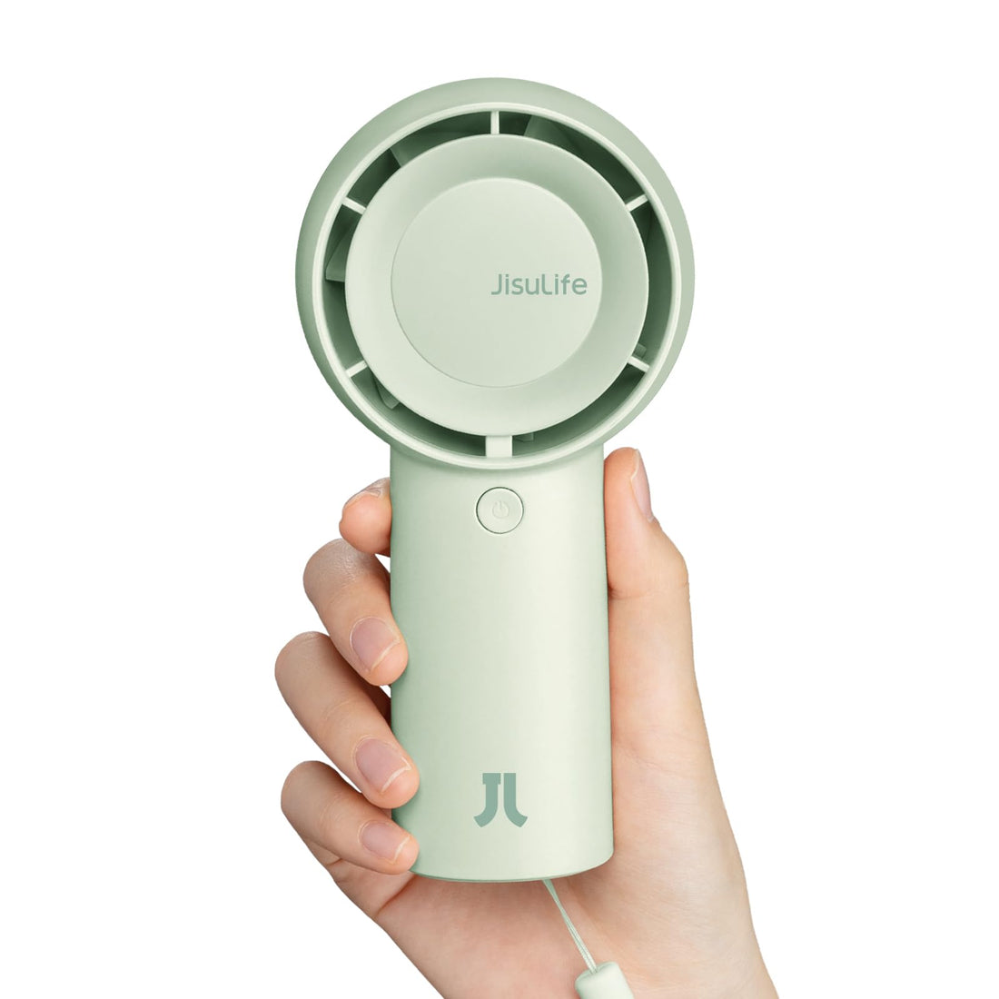 JISULIFE Portable Handheld Turbo Fan [16H Max Cooling Time], 4000mAh USB Rechargeable Personal Battery Operated Lash Small Pocket Fan with 5 Speeds for Travel/Outdoor/Vacation/Concerts - Green