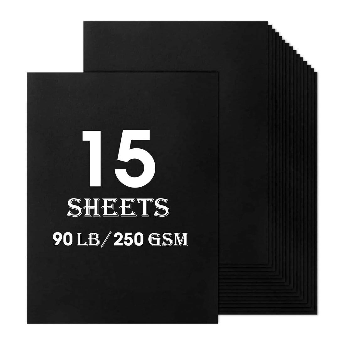 KIVTFF 11x17 Black Card Stock, 15 Sheets, 80lb, A3, 2.4 Pounds, Acid-Free, Compatible with Inkjet, Laser, Copier Printers, Perfect for Scrapbook, Art & Crafts, Posters