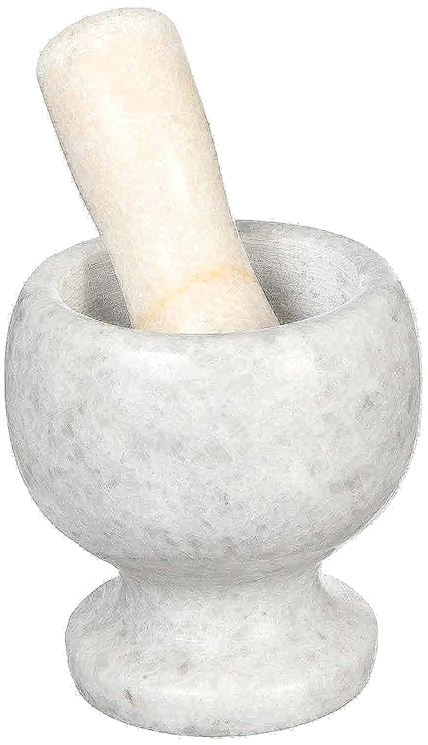 Marble Multi-Purpose Mortar and Pestle Set, White