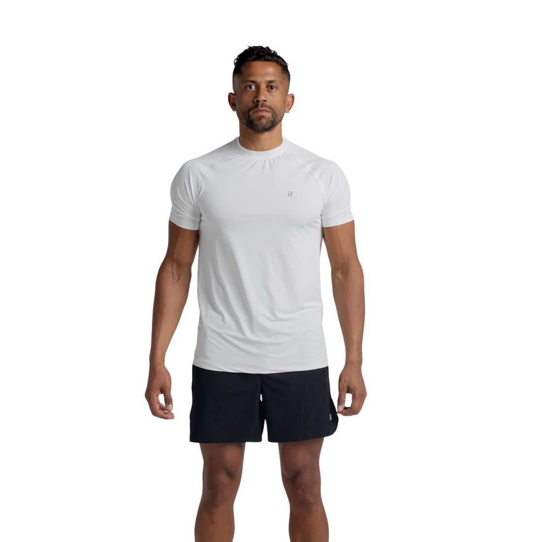 Men’s Dri-Fit Short Sleeve Workout Shirt (White) Lightweight Quick-Dry Performance Gym Top – Breathable Athletic Training Shirt for Men #223