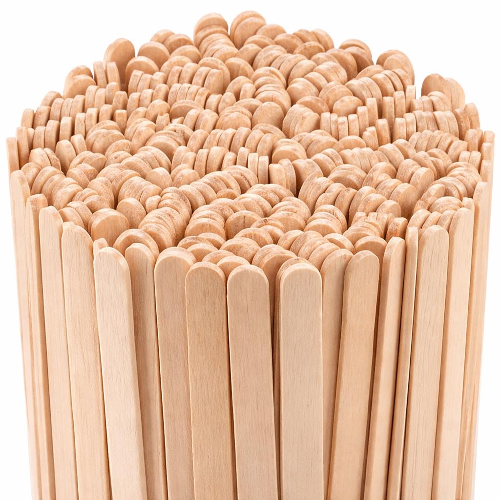 Wooden Coffee & Tea Stir Sticks – 6 Pieces | Durable Wood Stir Stirrers for Hot & Cold Beverages | for Coffee Shops, Tea Parties, Events, Catering & Daily Home Use | Disposable Sticks