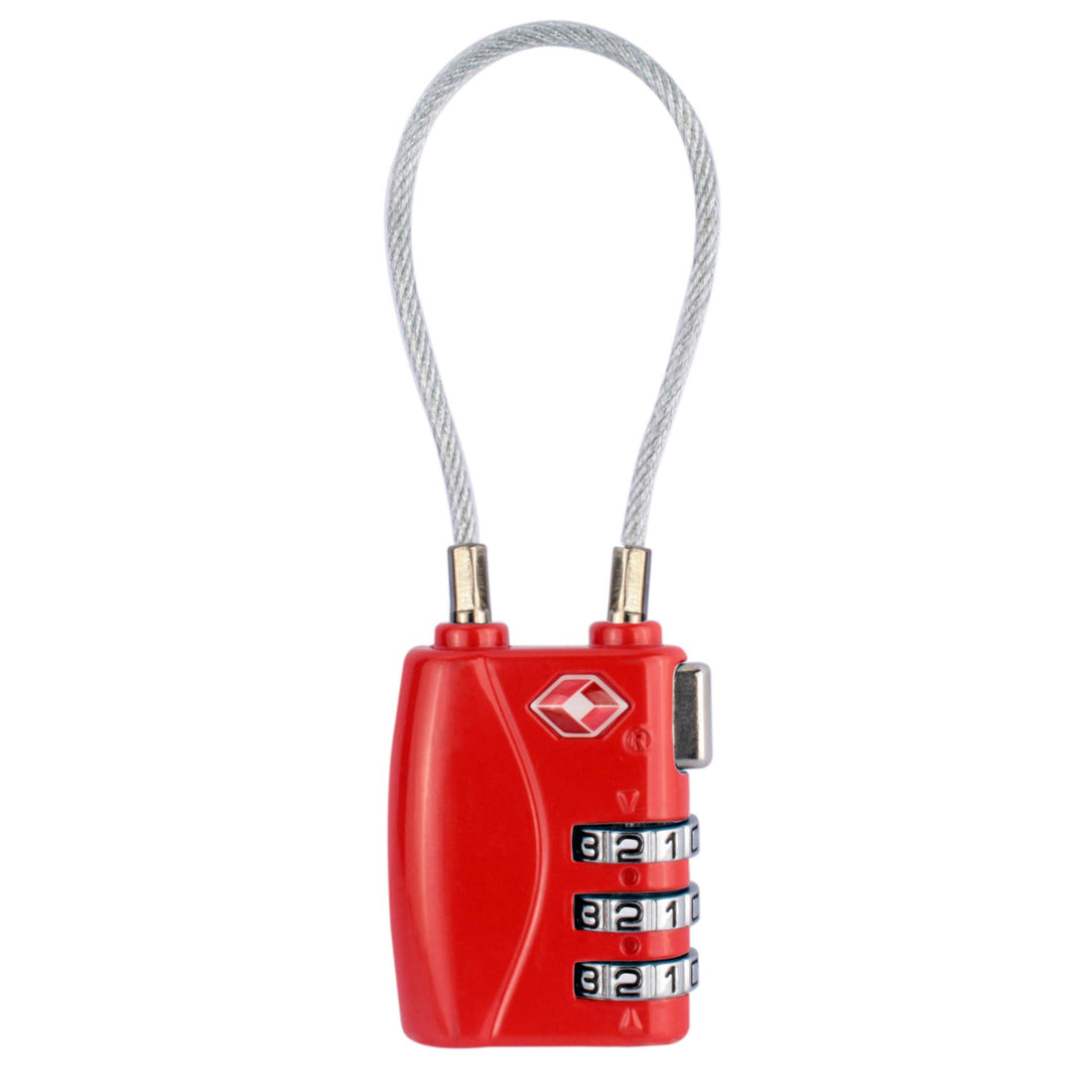 TSA Approved Luggage Lock | 3-Digit Combination | Zinc Alloy Body Flexible Steel Cable | Keyless Travel Lock | for Bag Backpack Suitcase Cabinet Gym Locker Secure Carry on Zipper Bags (Red)