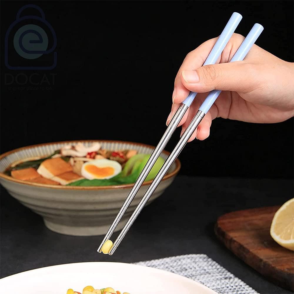 Stainless Steel Chopsticks - 8 Pairs Multicolor Metal Chopsticks, Safe and Reusable for Eating, Now I Have 🎁 Al-Israa