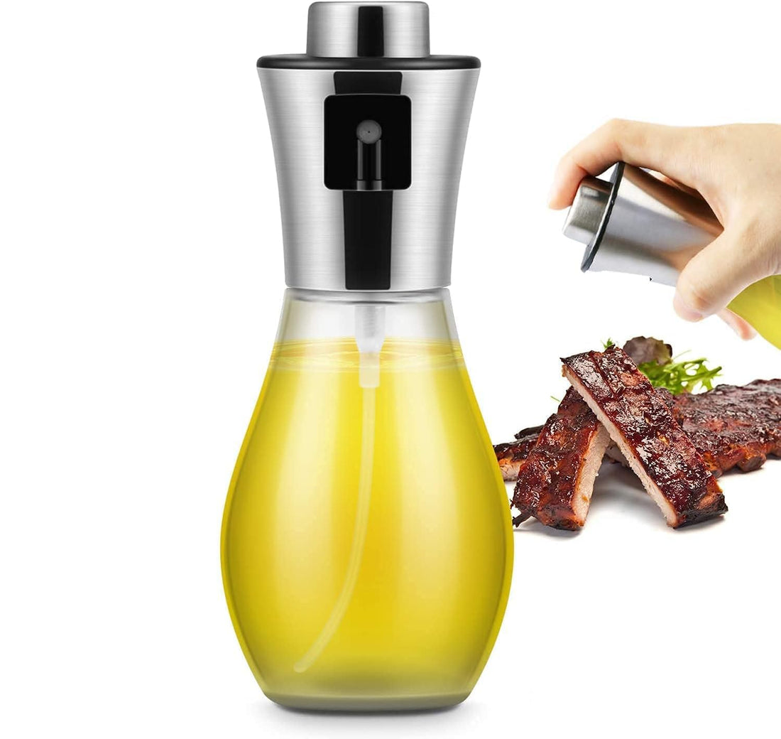 ECVV 200ml Olive Oil Sprayer Dispenser, Multi-Function Glass Bottle Oil Mister Sprayer for Cooking|BBQ|Salad|Baking|Roasting|Frying