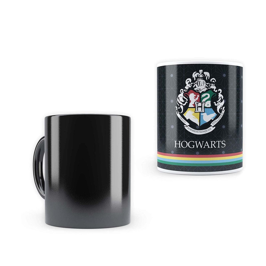 MC SID RAZZ - Harry Potter House Crest Black Morphing Magic Heat Sensitive Mugs (with Coaster) Cool Coffee & Tea, Cup Drinkware Ceramic Mug Officially Licensed by Warner Bros USA