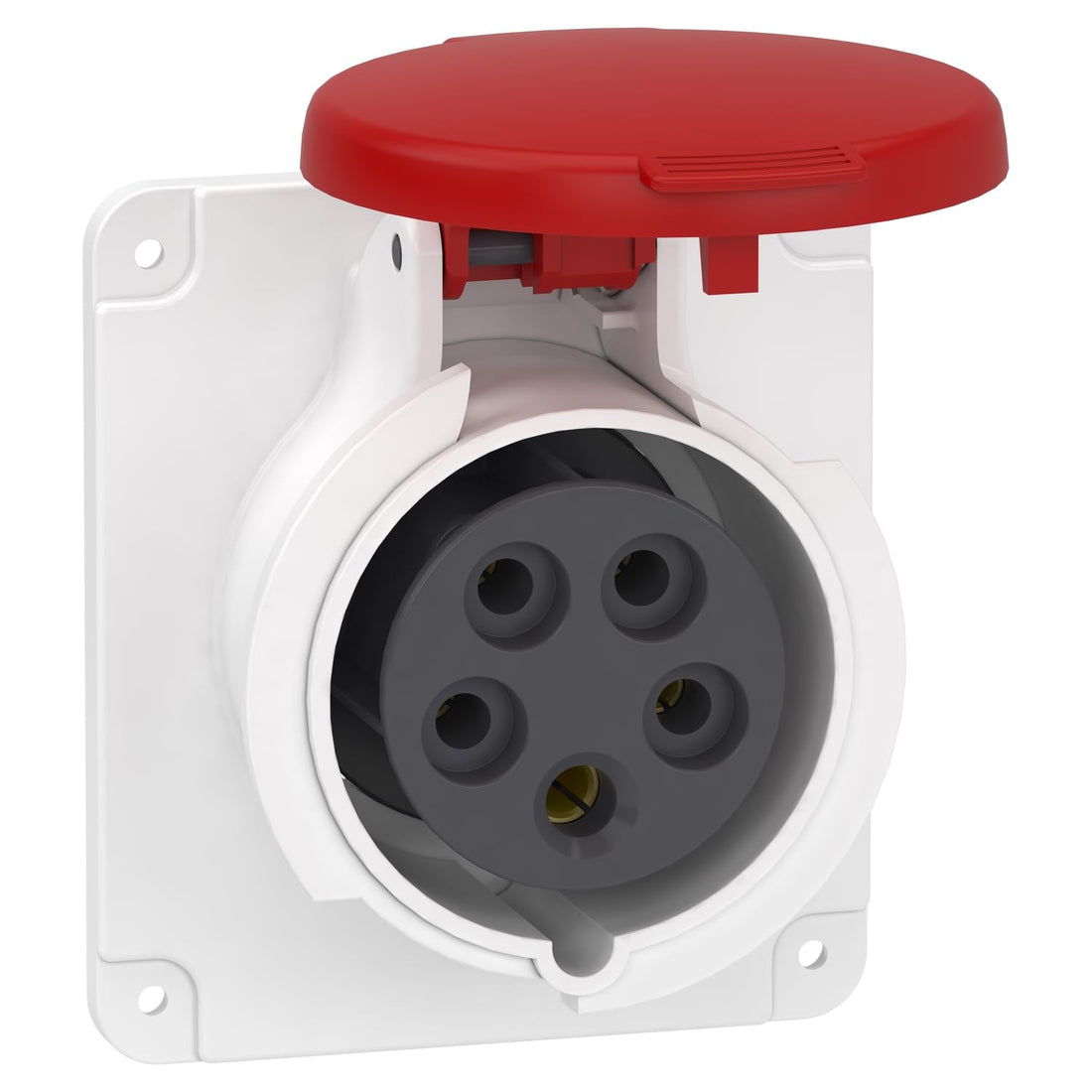 Breeza Inside 5 Bull 16 Amp Schneider PratiKa socket - screw - straight - 16A - 3P + N + E - 380...415 V AC - panel