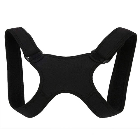 Back Posture Corrector, Upper Back Support Brace, Clavicle Support with Shoulder Pads, Adjustable Shoulder Posture Correction Band, Humpback Kyphosis Back Pain Relief Corrector, Men Women, Black