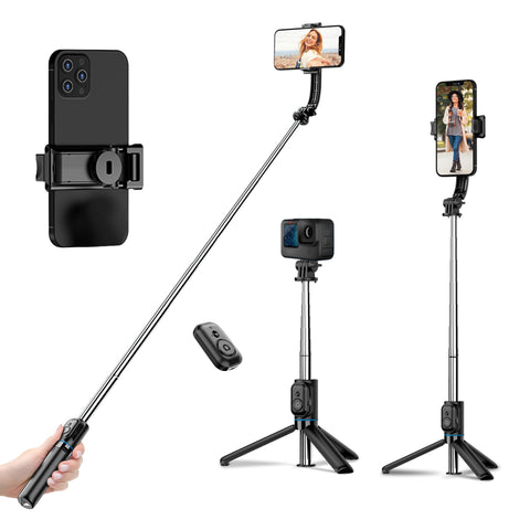 WeCool S2 Bluetooth Extendable Selfie Stick with Wireless Remote, 108 Cms Long Selfie Stick, Detachable Mobile Holder, Adjustable, Compatible for iPhone/OnePlus/Samsung/Vivo/Oppo and All Smartphone