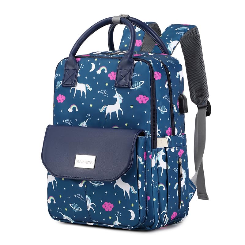 Fashion Mummy Diaper Bag Large Capacity Waterproof Multi Function Use For Baby Care BackPack MAJ141-BlueUnicron