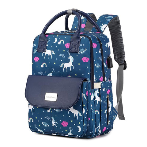 Fashion Mummy Diaper Bag Large Capacity Waterproof Multi Function Use For Baby Care BackPack MAJ141-BlueUnicron