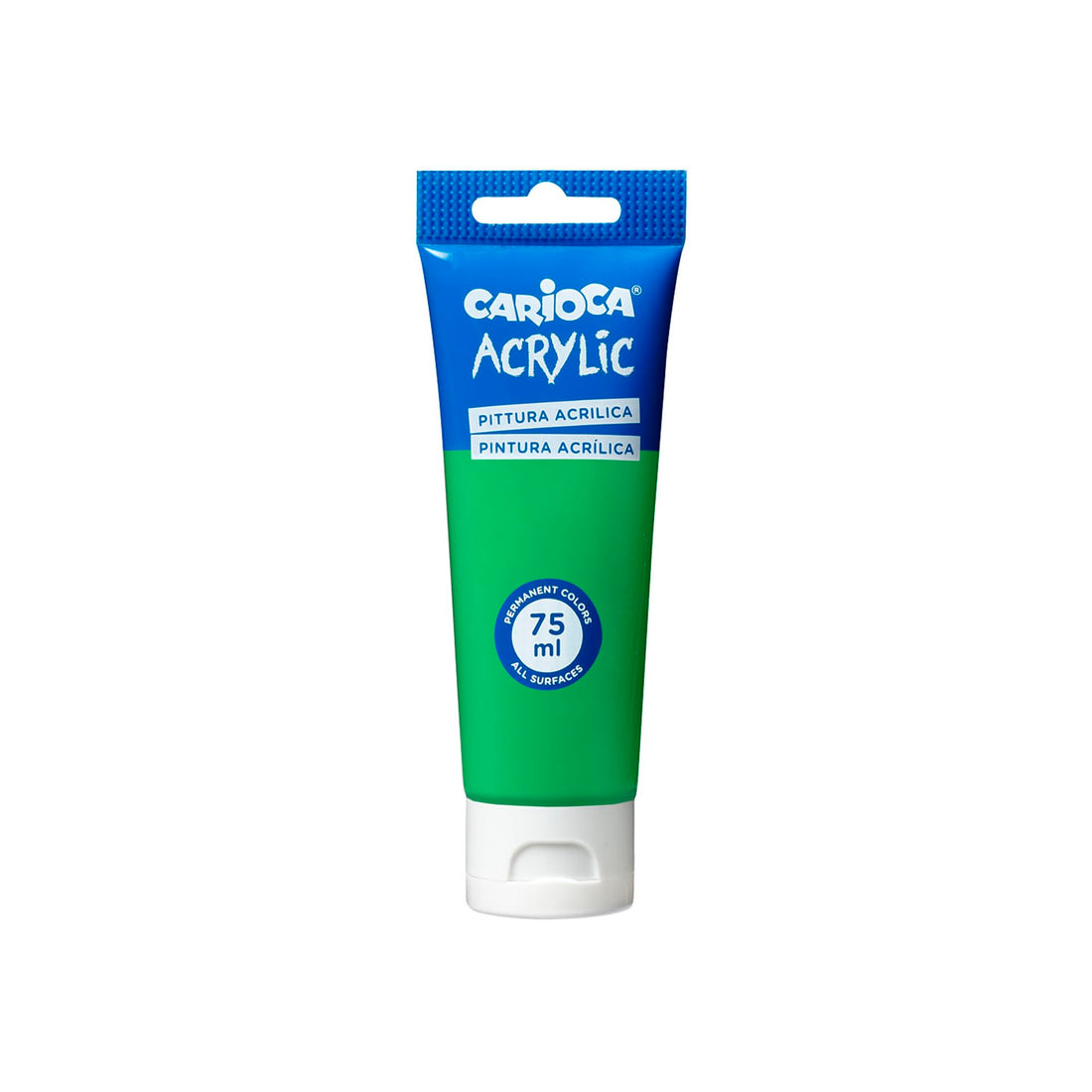 Carioca Acrylic Paint Tube 75 ml, 14 Bright Green