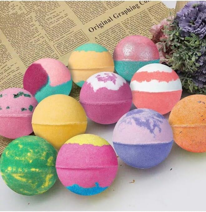 Scented Bath Bombs with Refreshing Scents & Skin Moisturizing Ingredients – Deep Hydration & Luxurious Relaxation Experience – Infused with Shea Butter & Coconut Oil – Suitable for All Skin Types