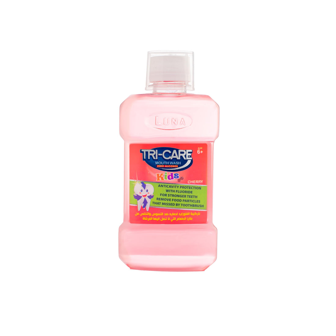 Luna Tri-Care Zero Alcohol Mouthwash for Kids 250 ml, Pink
