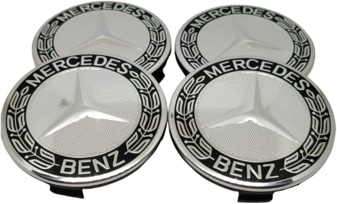Caps Hub Caps Emblem for Mercedes Benz silver - black