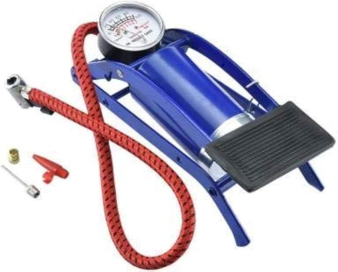 Kaber Egypt 2020 Portable High Pressure Air Compressor Foot Pump for Car Bike Motorcycle Bicycle Football Car Air Pumps (Blue Foot Pump)