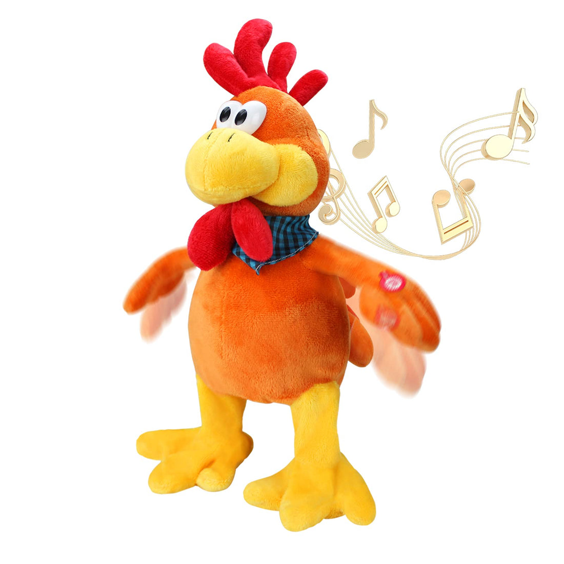 Musical Squawking Chicken Stuffed Animal Walking Singing Waving Rooster Fun Electronic Interactive Animation Plush Toys