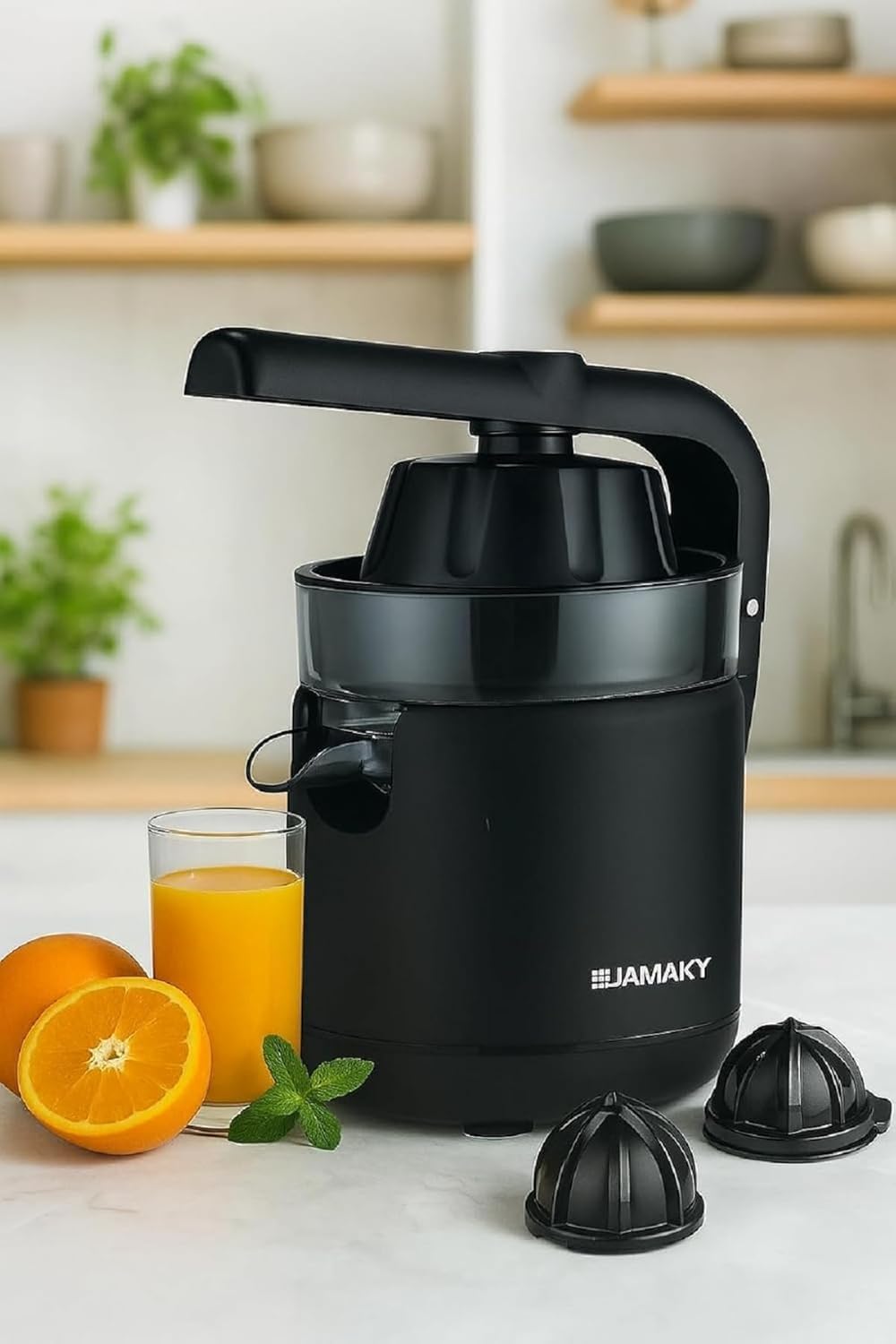 JAMAKI Electric Citrus Juicer 200W Black Distinctive Easy Clean Motor Copper Strong Juice Squeezer Fresh Orange in Seconds Warranty Generic - jmk 4019