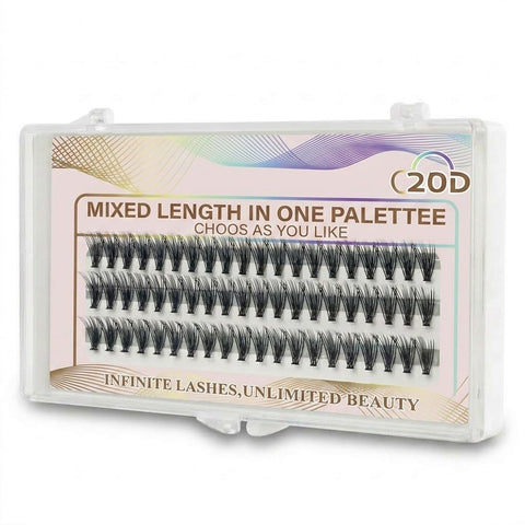 Cluster Lashes 60 Pcs Individual Lashes 60D D Curl False mix Eyelashes Extension Reusable Soft Lashes Extension Diy at Home-20 D-0.07
