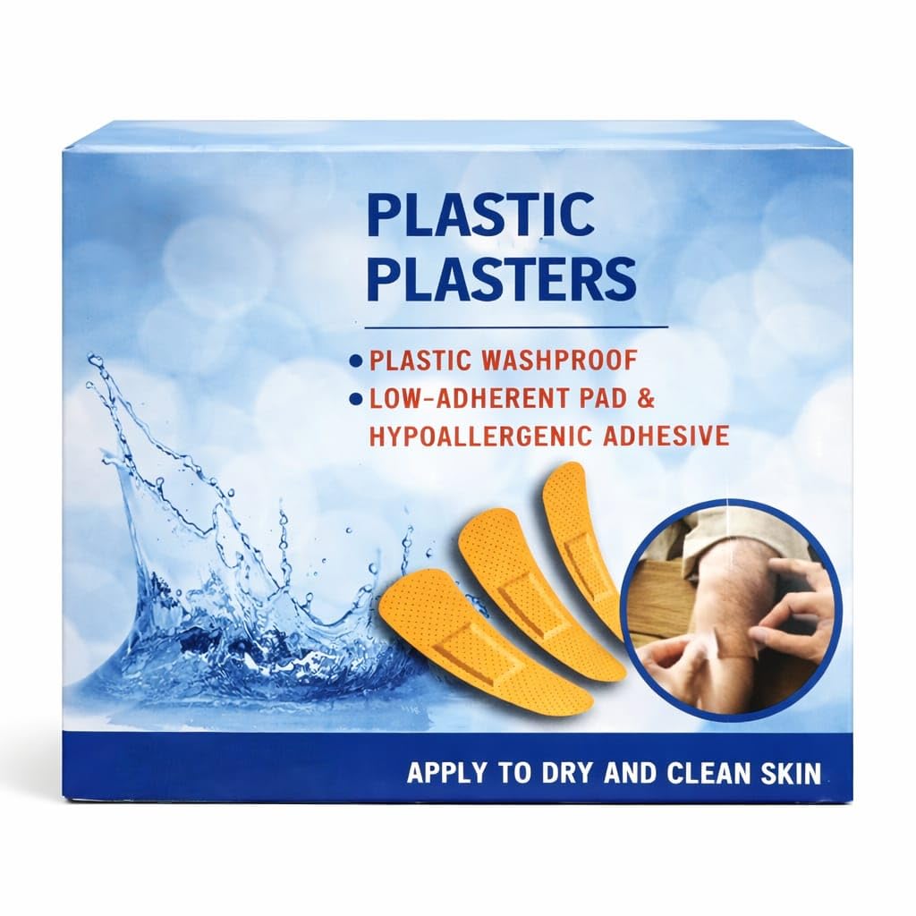 Medical Grade Plastic Waterproof Patches, Hypoallergenic 100 Count