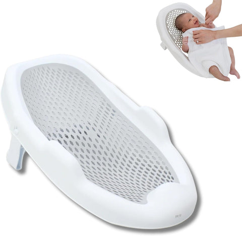 Foldable Baby Bathtub, Large Bathtub with Bath Seat for Babies 0-36 Months Gray