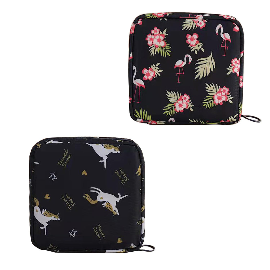2-Piece Sanitary Pad Storage Bags, Portable Period Bags with Zip for Sanitary Towels and Other Small Items
