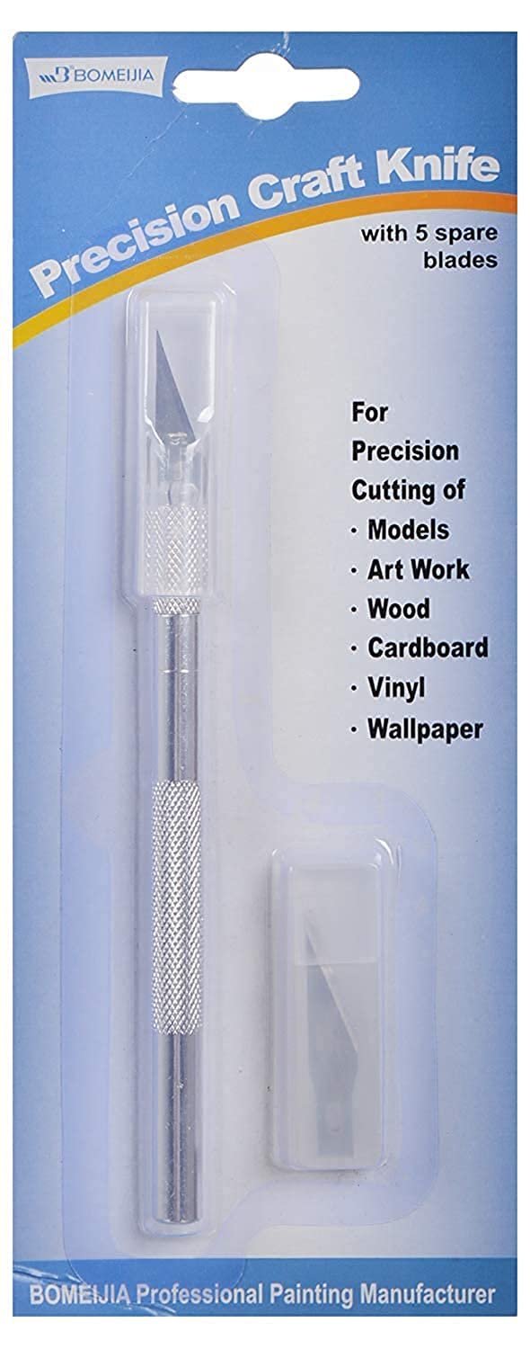 Craft Knife With Set Of 5 Pcs Blades - Silver