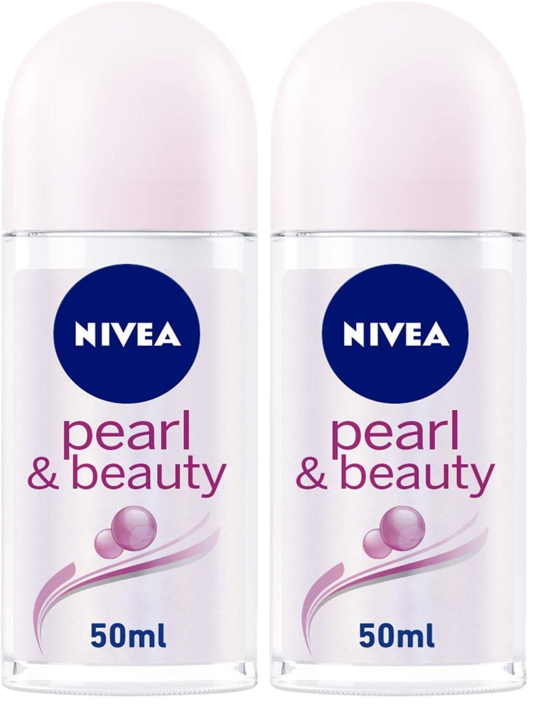 NIVEA Antiperspirant Roll-on for Women, Pearl & Beauty Pearl Extracts, 50ml (Pack of 2)