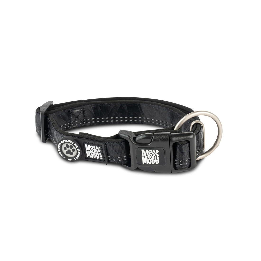 Max & Molly Urban Pets Smart ID Collar - Design Matrix 2.0 Black/M SIZE