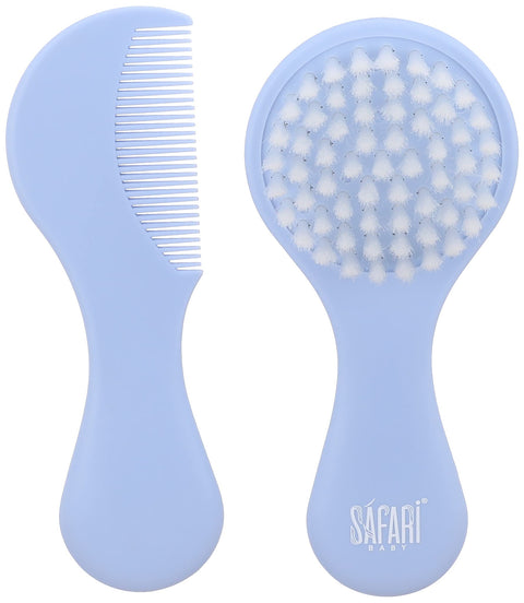 Safari Baby Soft hair brush and comb set blue