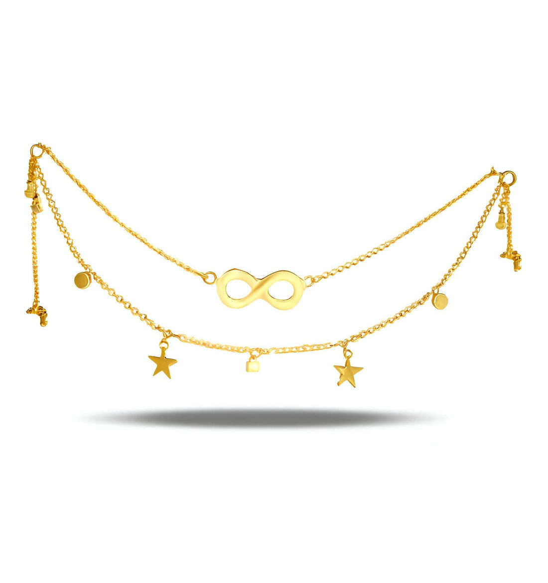 Moonbeam Charm - Elegant Layered Waist Chain Featuring Star and Moon Pendants Designed for Women Who Appreciate Refined Body Jewelry Adding Confidence and Grace to Every Step They Take