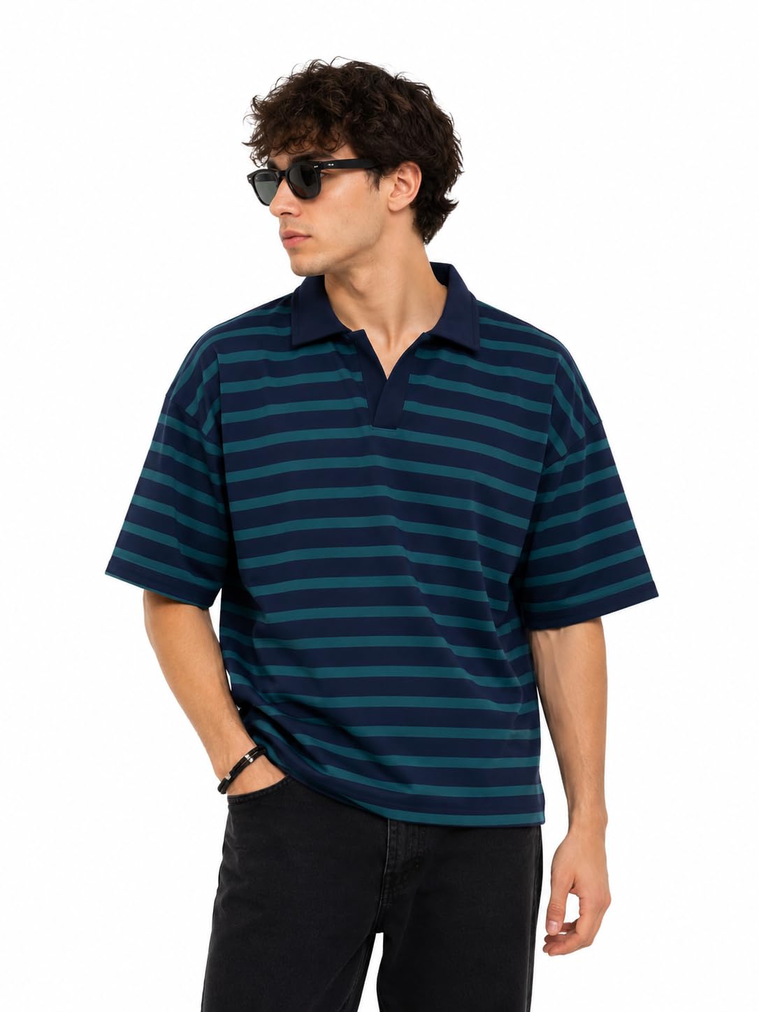 Boxy Fit Polo T-Shirt, Comfortable Cotton, Modern Loose Fit, Short Sleeve, Casual or Classic Fit for Everyday and Outdoor