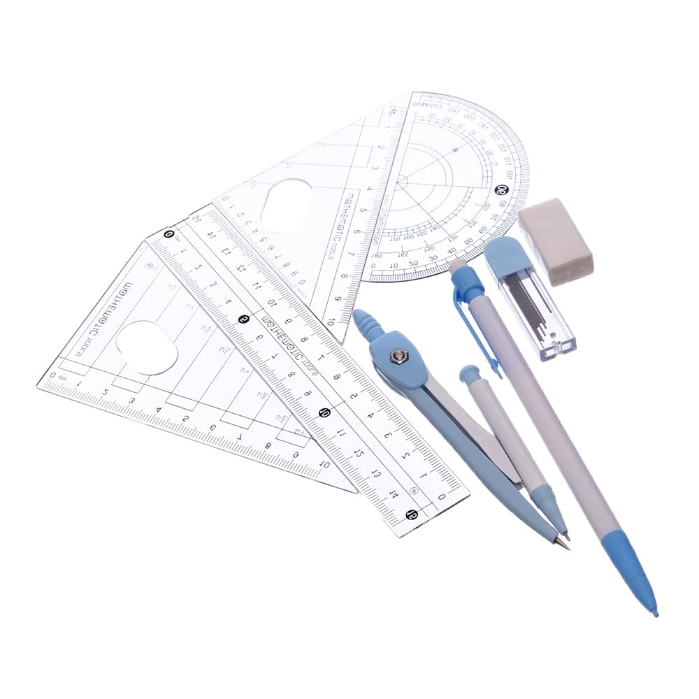 Elmaayergy SX-82_89203 Set Of 8 Pieces Of Geometric Tools With Durable Material, Suitable For School And Home
