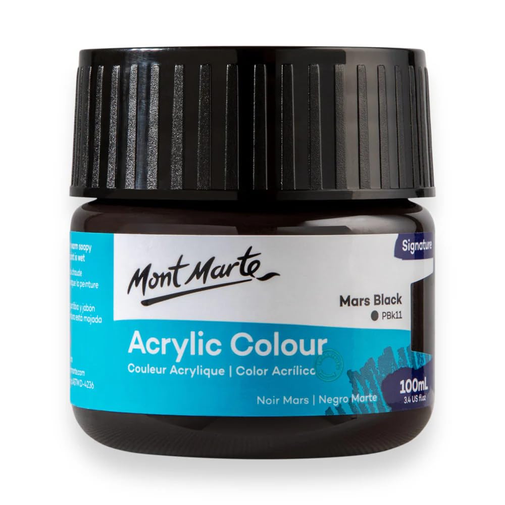 Monte Marte MSCH1064 Acrylic Colour Paint 100 ml, Mars Black