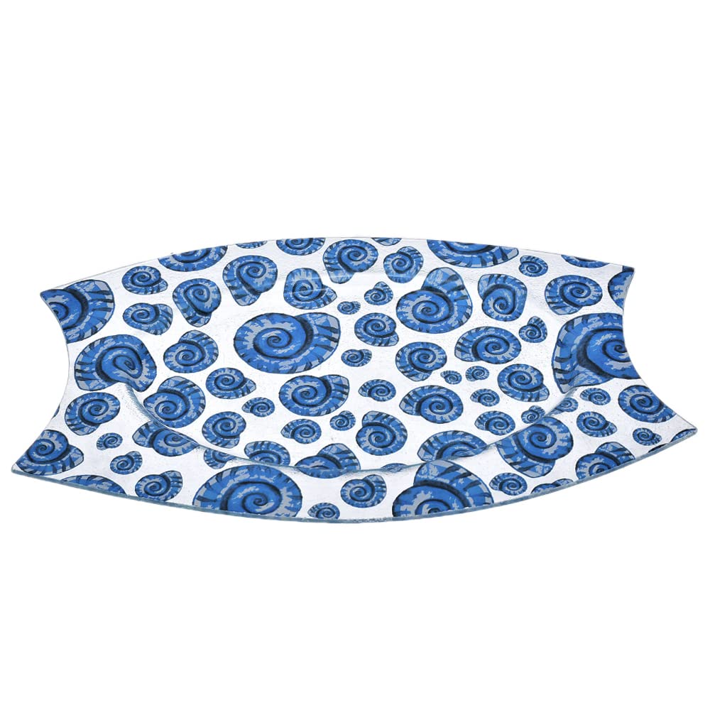 Sega high quality glass serving plate, 47.5 * 30cm - white shell