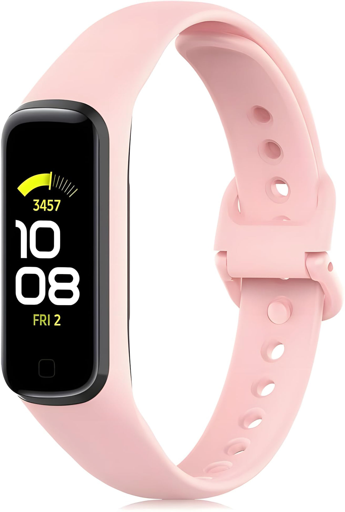 Next store Compatible with Samsung Galaxy Fit 2 (SM-R220) Fitness Tracker Replacement Band for Women Men, Soft Silicone Adjustable Strap (Black)