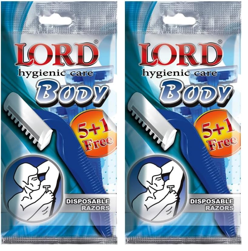 Lord Set Of 5+1 Disposable Razors Single Blade For Body Shaving (Pack of 2)