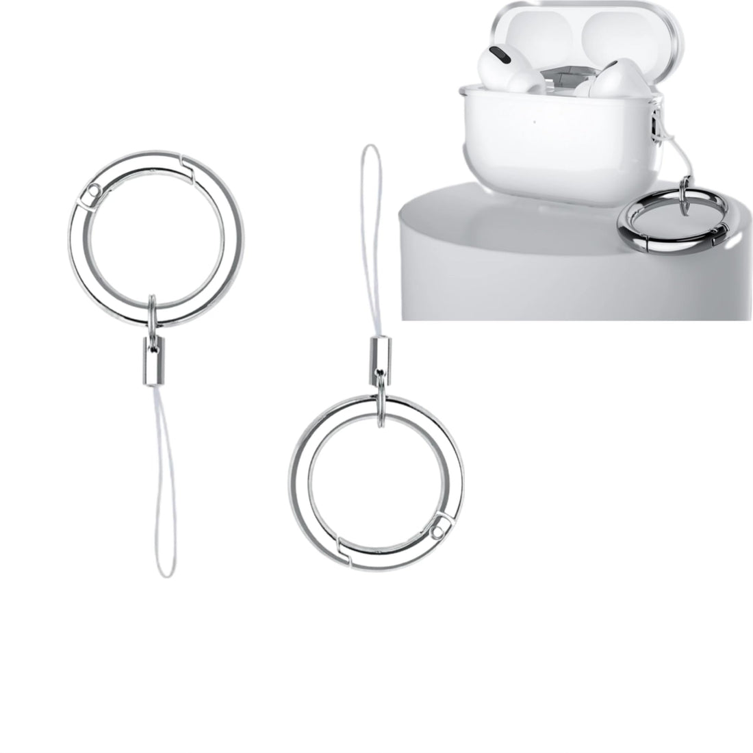 Generic Anti-lost Ring Lanyard for AirPods Pro 2 Metal Incase Hang Rope for iPhone Earphone Pro 2nd Generation
