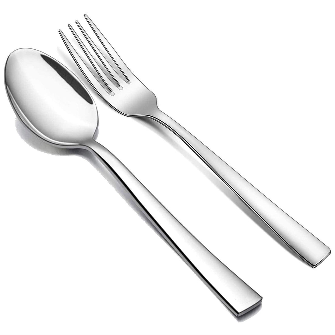 KODENIPR CLUB Stainless Steel Dinner Table Spoon 12pcs & Fork 12pcs Set (Medium, 24 Pieces), 16 cm