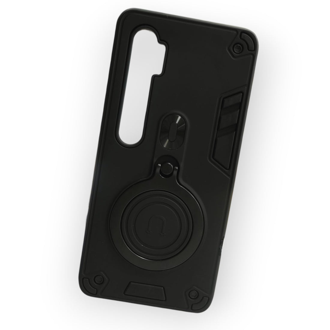 Case Compatible with Xiaomi Note 10 lite Dual Layer Protective Shockproof Hard Armor Cover with 360° Rotating Finger Ring Kickstand and Car Magnetic Case Mi Note 10 lite Cover (Black)