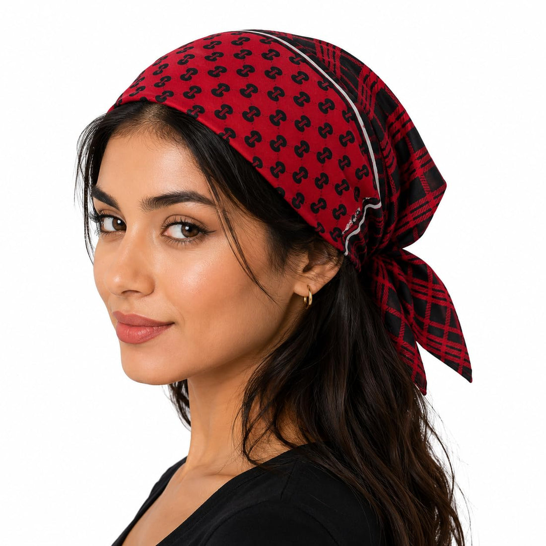 Unisex Paisley Bandana – Black Polyester Headwrap for Summer | Lightweight, Breathable Scarf for Men & Women | Stylish Outdoor & Fashion Accessory