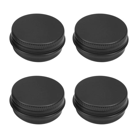 Heyiarbeit 12 Pack 0.5 oz Round Lip Balm Tin Cans - Aluminum Cosmetic Sample Containers with Screw Lid - Black Metal Empty Tins Storage Travel Tin Jars