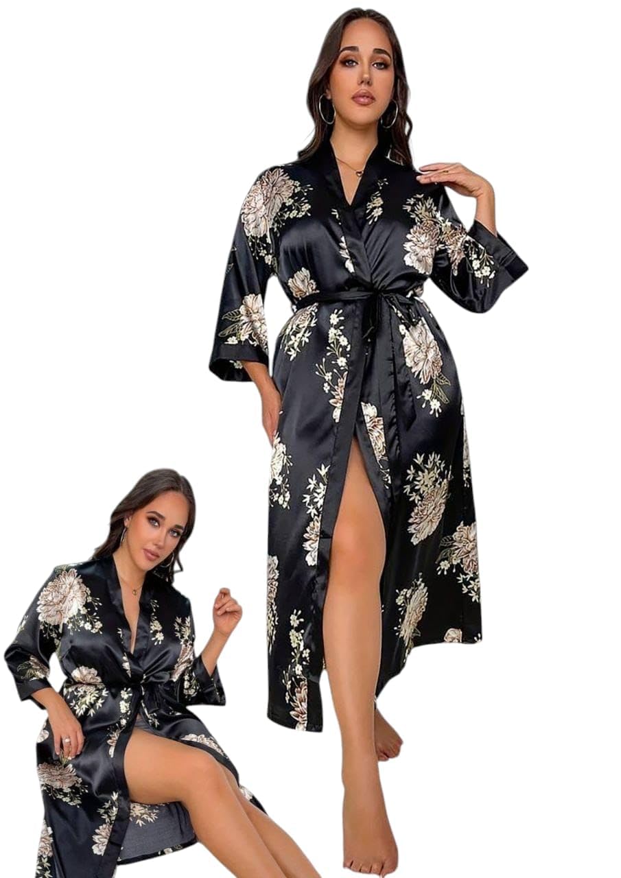Soft Satin Robe with Luxury Touch and Elegant Design - One Size