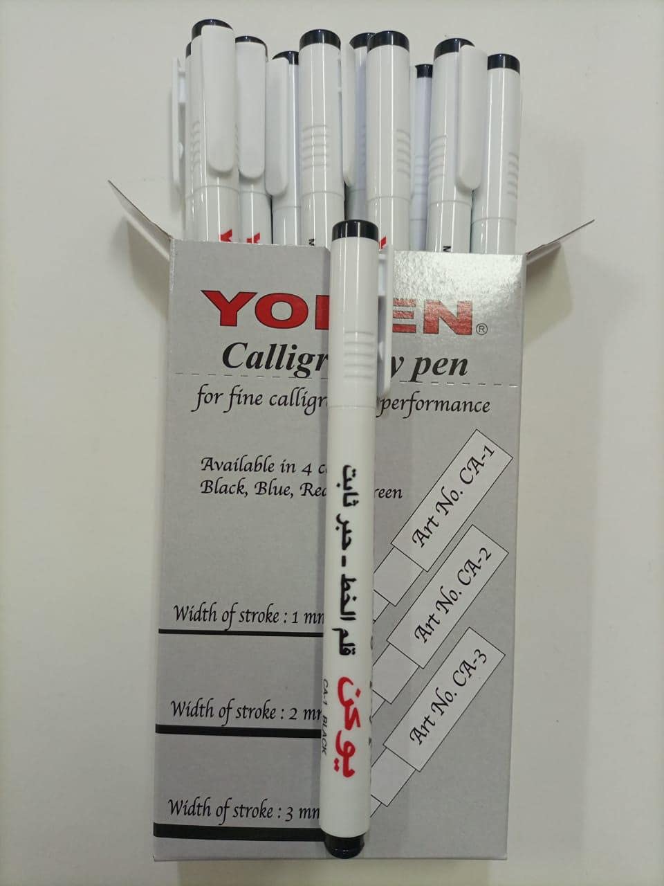 Yoken Calligraphy Pen, 2.0 mm, Black - Pack of 12 Pens