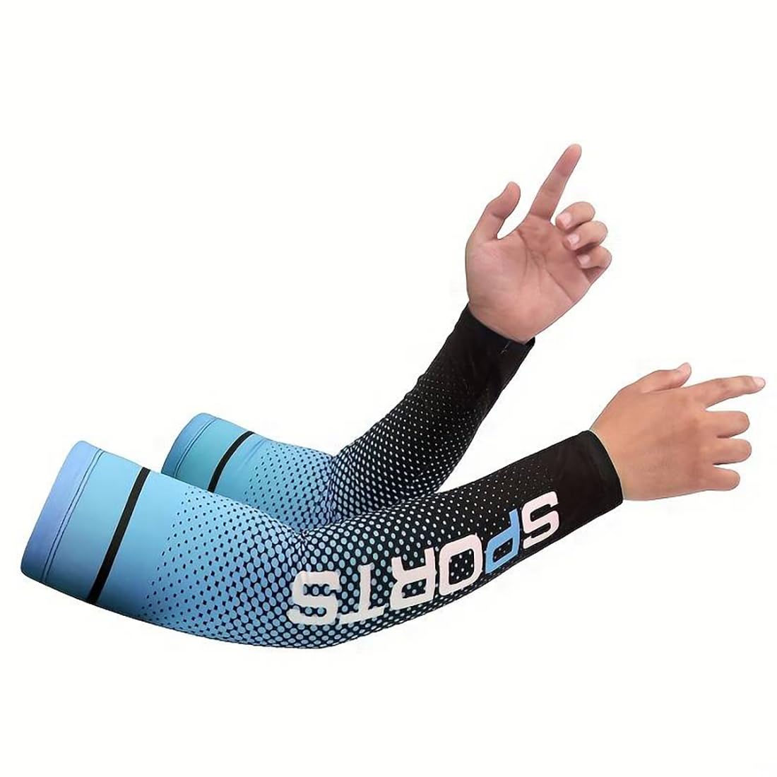 UV Protection Sunscreen Arm Sleeve, Sports unisex arm cover sleeve Cooling Anti Slip Compression Sleeves Sports Polyester Cycling Covers