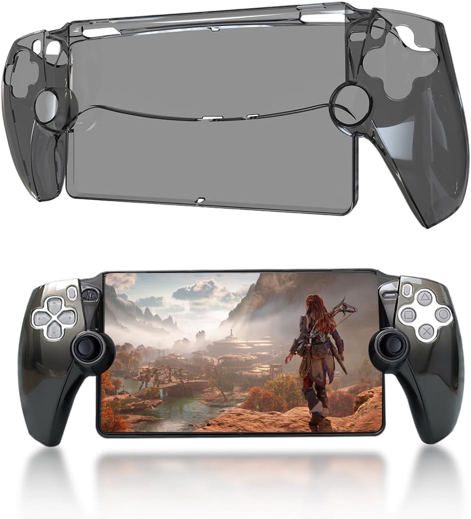 ECO Case compatible with PlayStation Portal Remote Player - compatible with Play-Station 5 PC Portal Protective Cover Compatible with PS5 Portal Anti-scratch Anti-squeeze (Pc Material) (Clear Black)