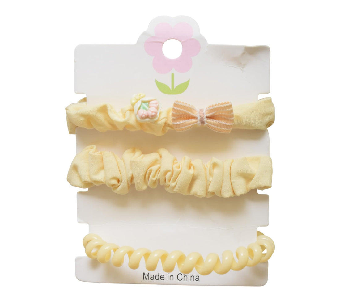 Daphne 3-Piece Hair Tie Set For Girls - Off White